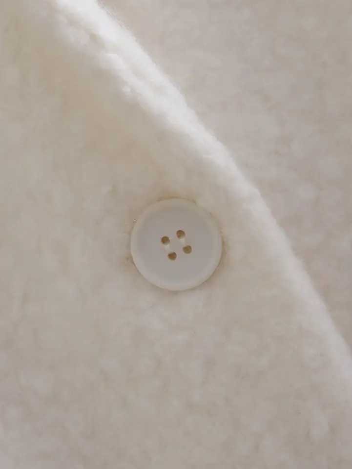 2025 Autumn Winter Women Solid White Woolen Long Cashmere Coat Fashion Blends Long Sleeve Single-Breasted Elegant OutwearT251224