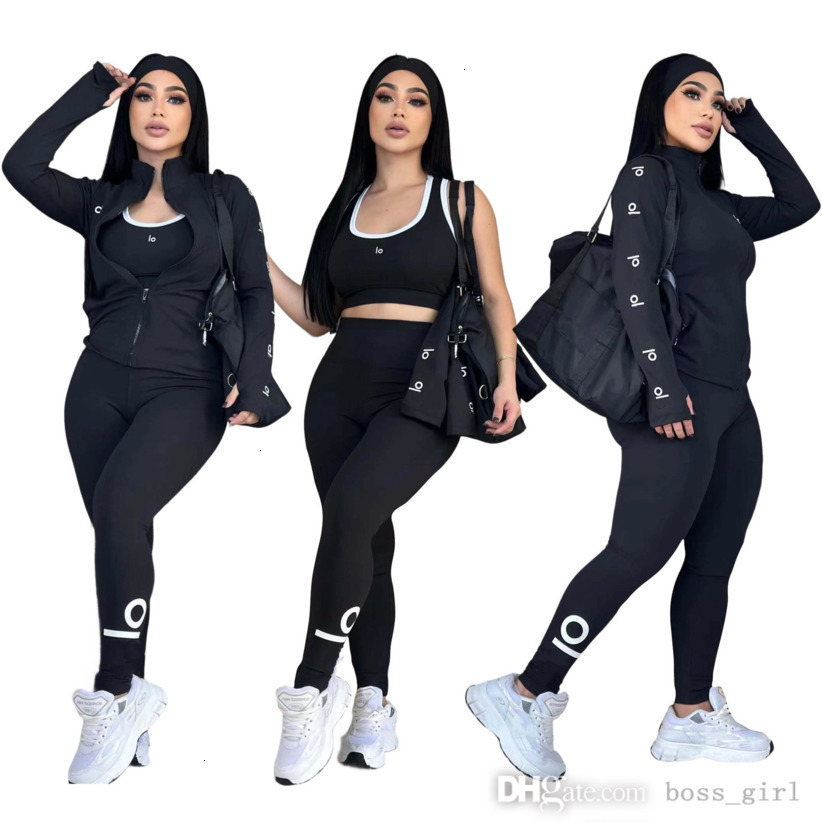 Women Tracksuits Three Pieces Set Designer Autumn Winter New Fashion Patchwork Threaded Color Block Loose Casual Long Pants Sportwear 10 Colours