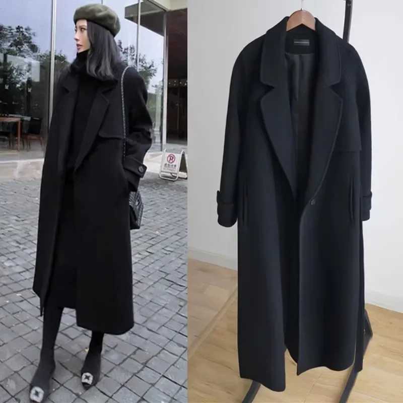 Woolen Jacket Womens New Popular With belt High-end Double-sided Cashmere Overcoat Autumn And Winter Thickening Wool Coat E4948T251224