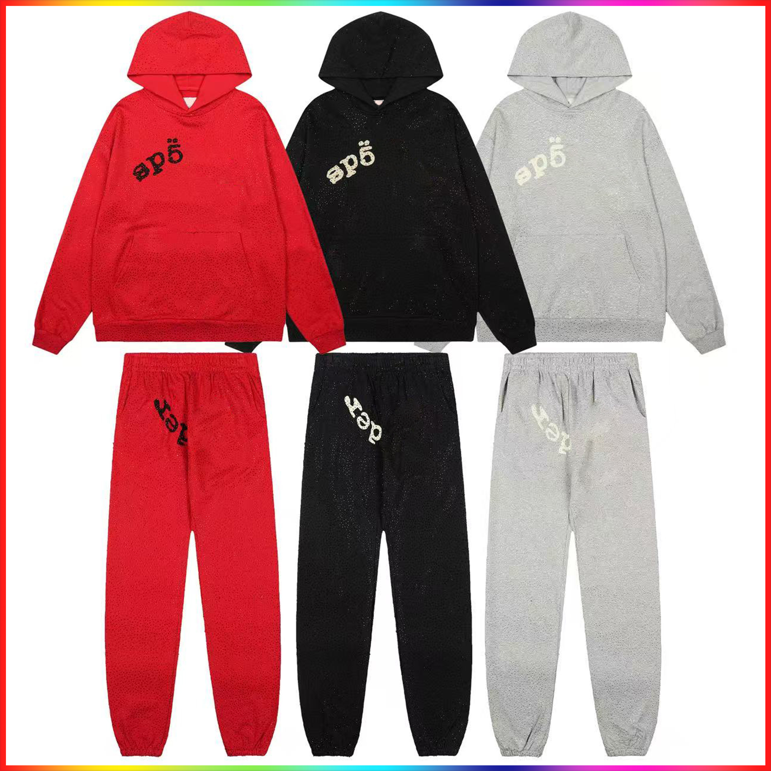 5A Designer hoodie Mens Hoodie 2025 essential spider hoody Women polo grid five cobweb pink spider Sweatshirts Hip Hop Tracksuit Print Pullover net spider pants suit