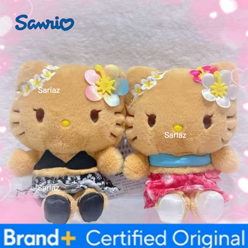 Sanrio Cartoon Plush Keychain Kitty Hawaii Beach Stuffed Doll My Melody Island Sunbath Cinnamoroll Keyring Pochacco Kawaii Gifts H251225