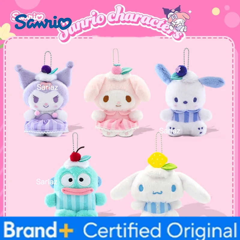 Sanrio 10cm Genuine Plush Toys Hello Kitty My Melody Kuromi Stuffed Animals Doll KeychainSmall Pendant Christmas Birthday Gifts H251225