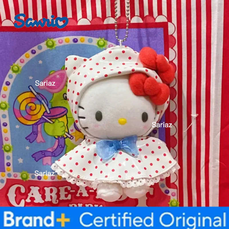 Sanrio Raincoat Hellokitty Keychain Cartoon Cute Plush KT Backpack Pendant Doll Schoolbag Hanging Decoration Toy Childrens Gift H251225