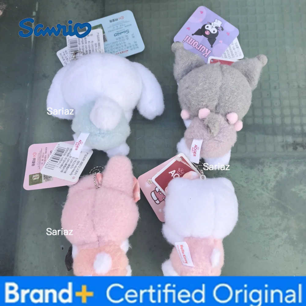 Sanrio Cute Melody Pochacco HelloKitty Kuromi Cinnamoroll Plush Pendant Girls Bag Backpack Car Stuffed Keychains Lovely Keyrings H251225