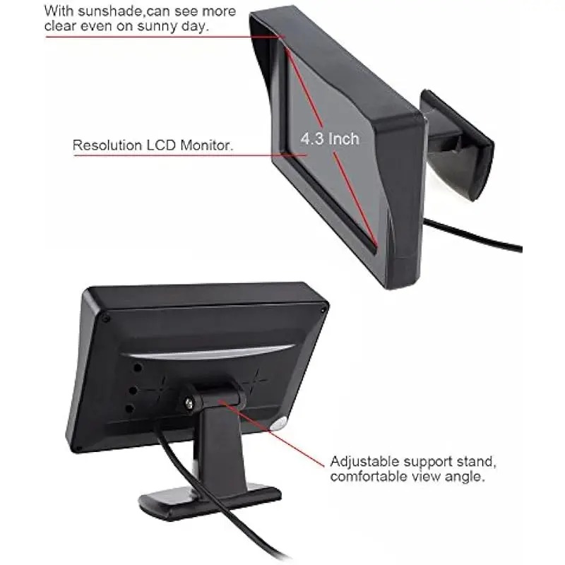 4.3in Car Display Easy to Install High-definition Reversing Image Universal Machine Display Car Monitor