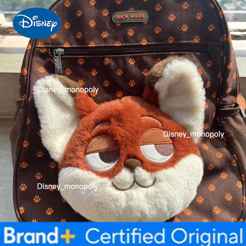 Disney New Nick Judy Backpack Kawaii Cartoon Crazy Animal City Judy Nick Plush Toy Student Print Backpack Girl Gift H251225