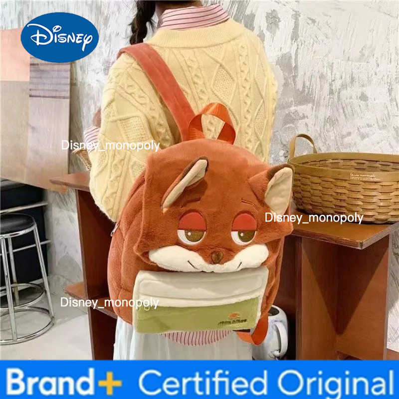 Disney New Zootopia 2 Nick Judy Backpack Cute Cartoon Plush Backpack Ultra Lightweight Large Capacity Doll Bag for Students Gift H251225