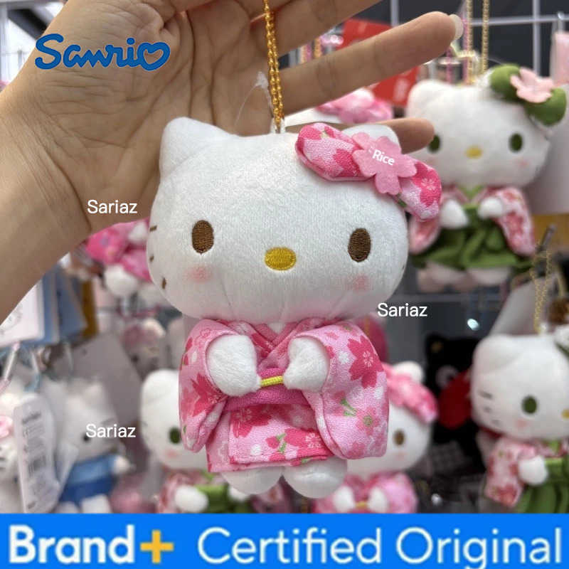 Sanrio Hello Kittysakura Water Blue Matcha Kimono Kitty Melody Backpack Pendant Plush Doll Ornament Trendy Toy Decoration Gift H251225