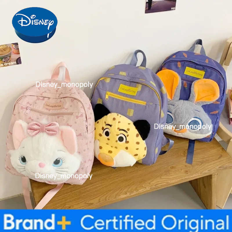 Disney New Doll Plush Backpack Cartoon Cute Doll Fashion Casual Backpack 3D Large Capacity Girls School Bag High Quality H251225