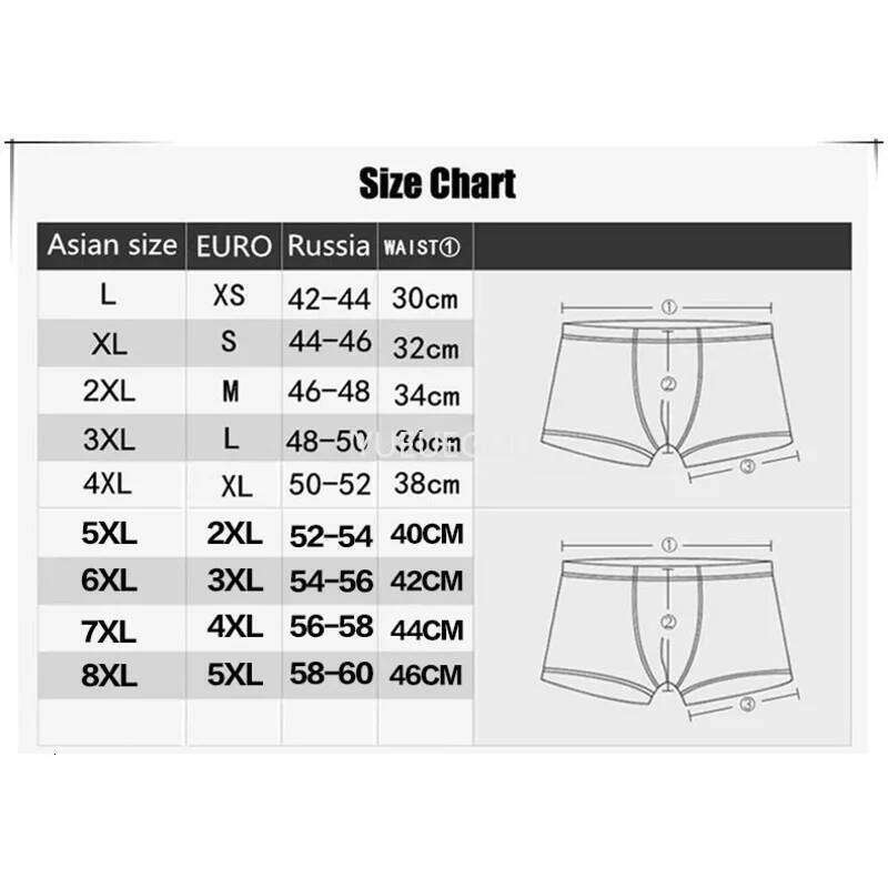Plus Size 8XL Men's Underwear Bamboo Fiber Breathable Boxer Shorts Anti Chafing Solid Panties 4 Pack Moisture Wicking Underpants X251225