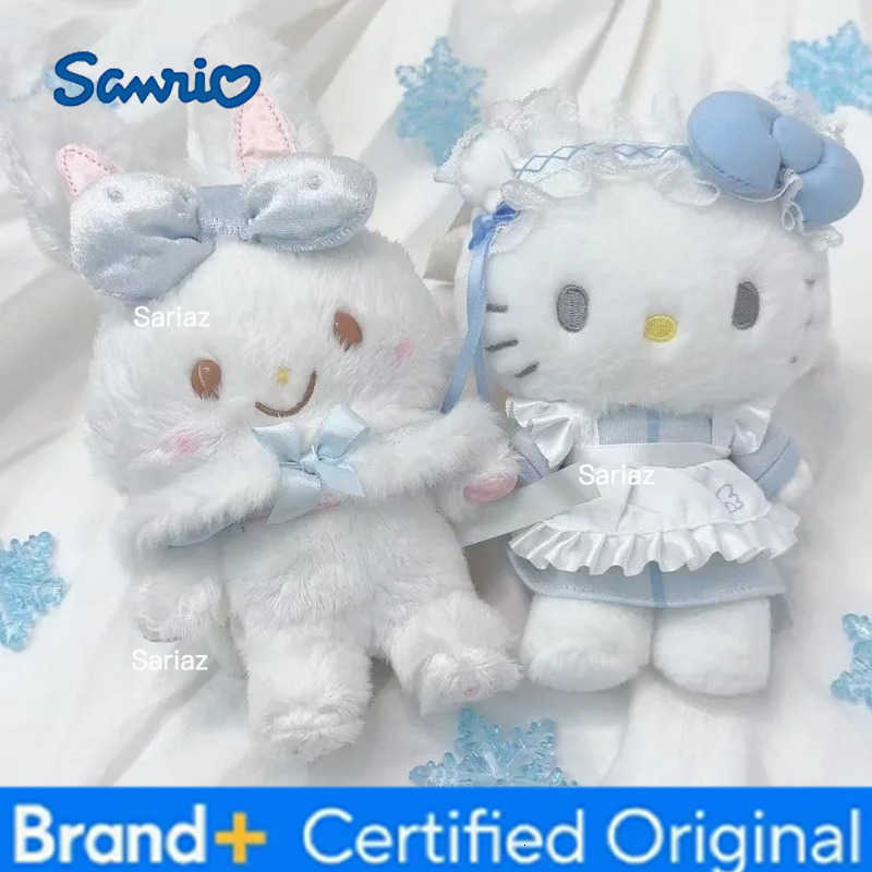 Sanrio Blue Fantasy Angel Series Light Blue Kitty Kuromi Cinnamoroll Plush Toy Small Pendant Plushies Doll Backpack Keychain H251225