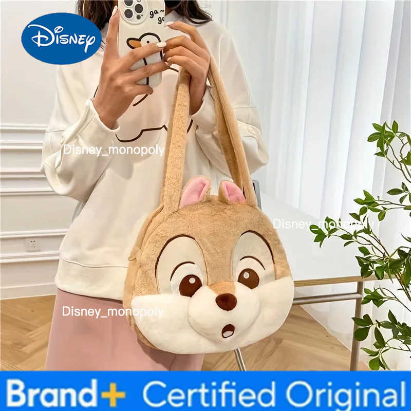 Disney Chip Dale Shoulder Bag Cartoon Dale Plush Handbag Fashion Womens Bag Large Capacity Shoulder Bag Shopping Bag H251225