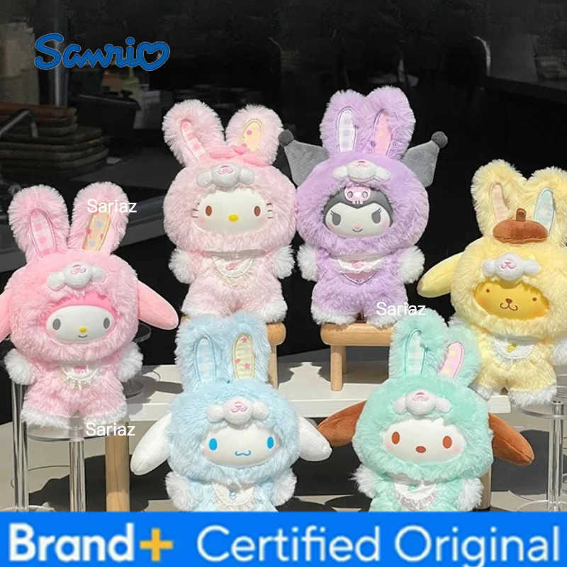 Sanrio Minisoq family drag fairy rabbit glue face plush doll hanging girl keychain doll lovely gift H251225