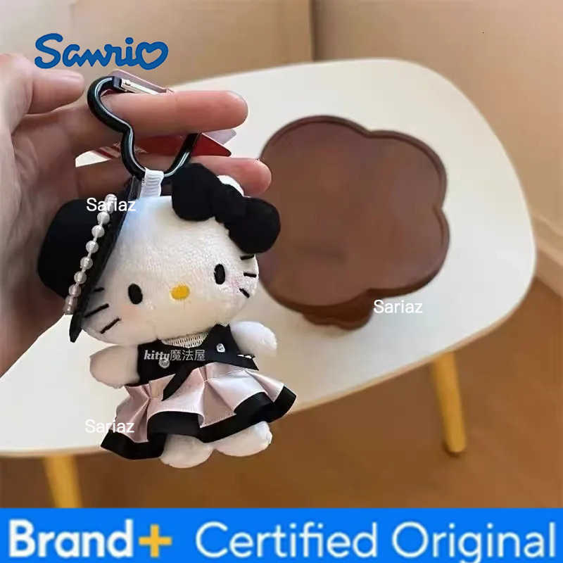 Sanrio Plush Filled Pendant Keychain Kawaii Hat Exquisite Dolls Hello Kitty Satin Skirt Bag Pendant A Birthday Gift for Girls H2512251