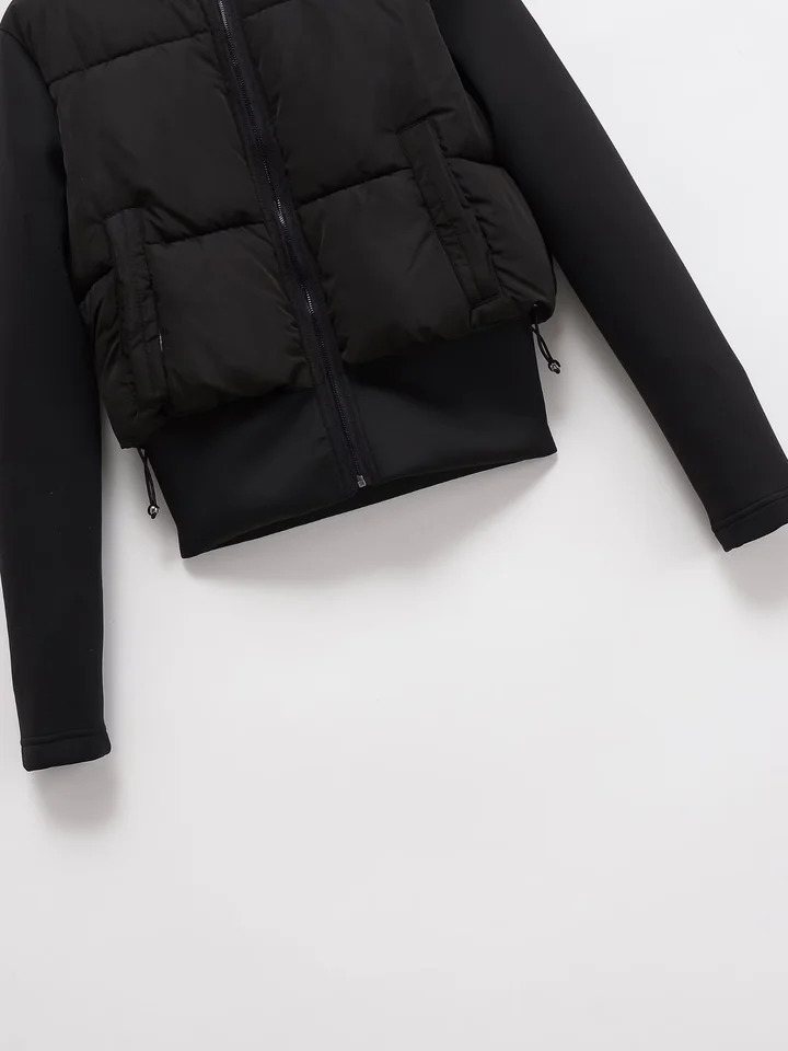 UNIZERA autumn womens casual fashion slim stretch fabric splicing cotton coat warm hooded 251225