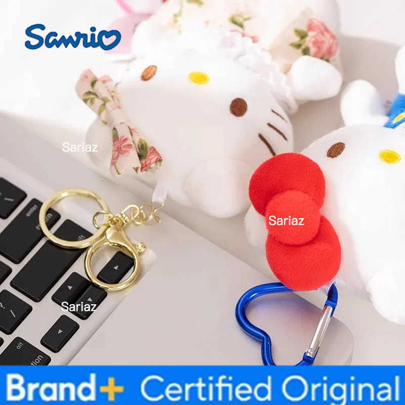 Sanrio Genuine Hello Kitty Cute Girl Keychain Car School bag Pendant Kids Plush Toys Keyring Plushier Birthday Thanksgiving Gift H251225