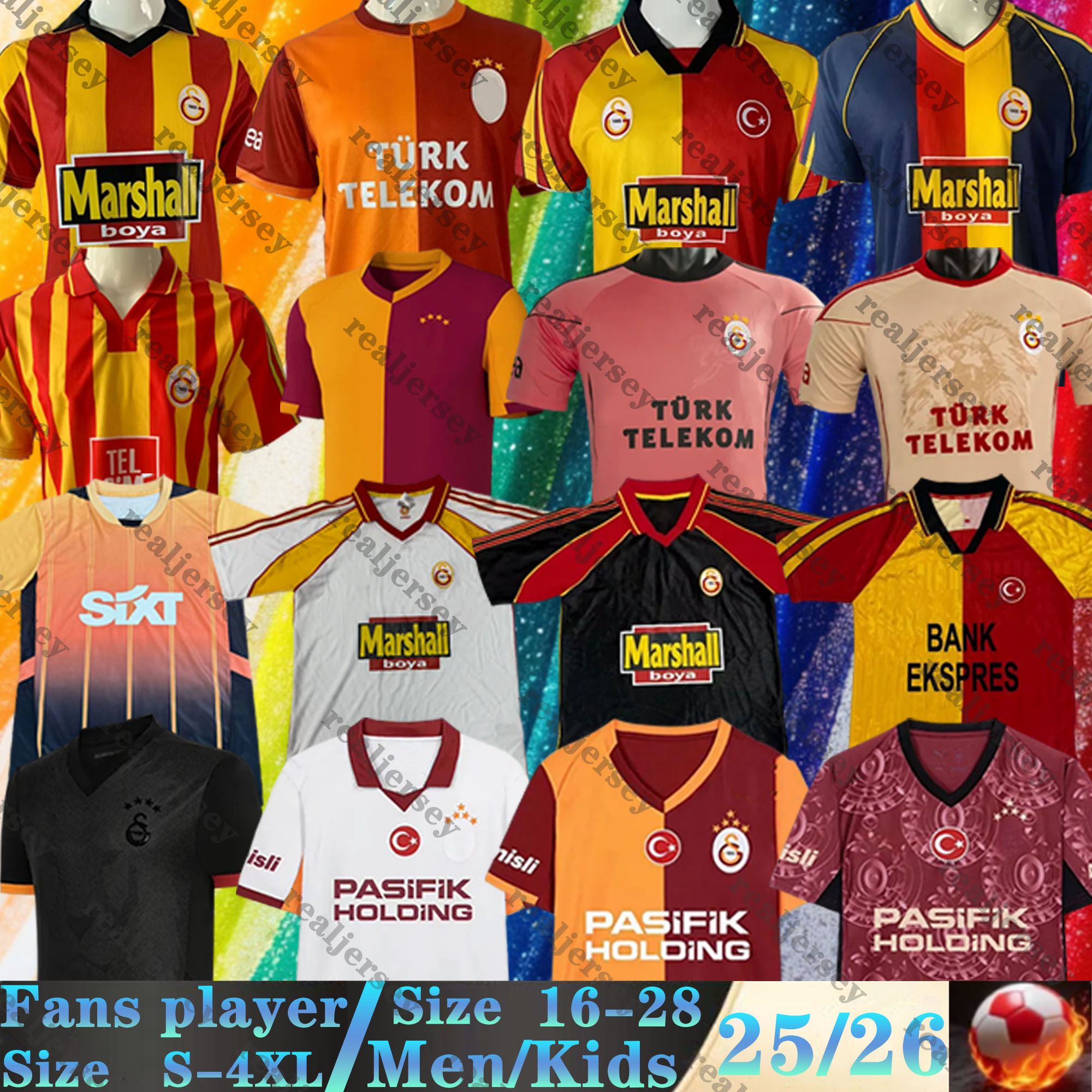 25 26 Turkey Galatasaray Soccer Jerseys Retro 98 99 00 13 14 OSIMHEN ICARDI BAKAMBU MERTENS MORATA SANE BARIS HAGI 2025 2026 Home Away 3rd men football shirts kids kits