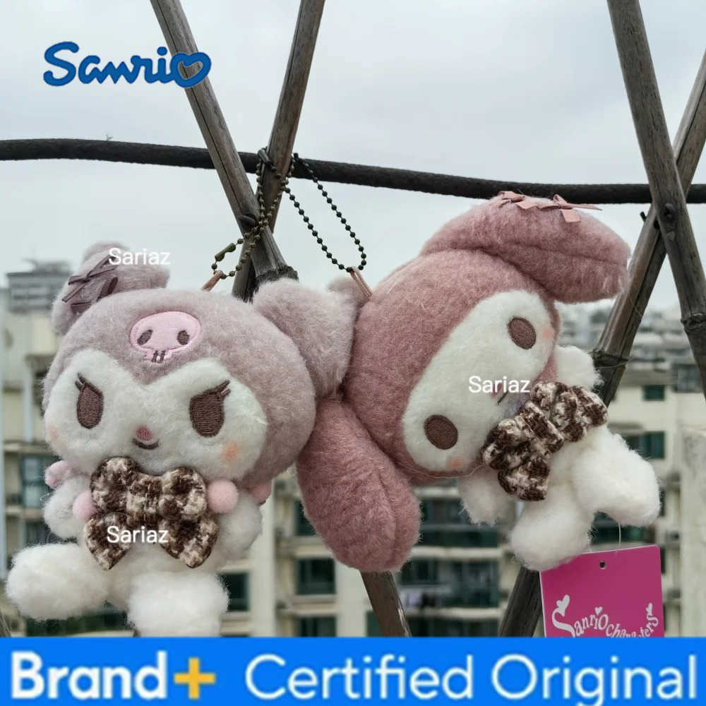 Sanrio Plaid Kuromi Melody Cinnamoroll Hellokitty Anime Keychains Cute Girl Kawaii Room Decor Holiday Gifts Toys H251225
