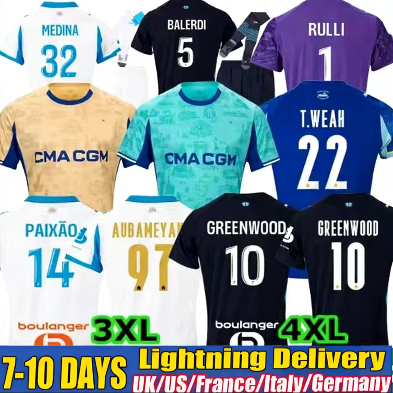 25 26 Maillot De Foot Marseilles Soccer Jerseys OUNAHI Harit 2025 2026 OM KIDS Kit Tops Football Shirt Hommes Enfants NDIAYE MOUMBAGNA Mbemba Veretout SARR