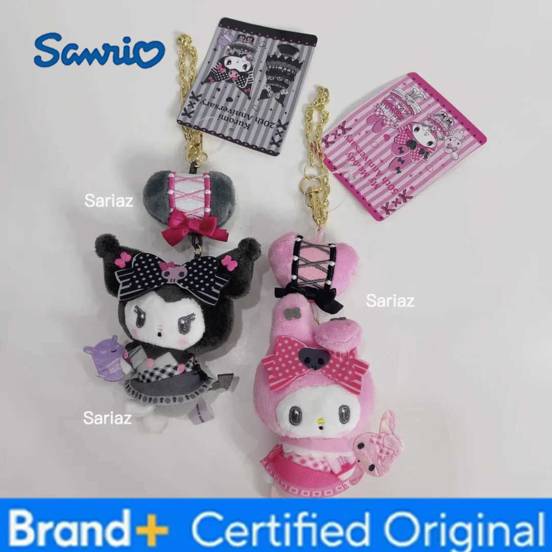 Sanrio Kawaii 50th Anniversary Limited My Melody Plush Doll Keychain Kuromi Stuffed Keyring Girly Backpack Pendant Bestie Gifts H251225