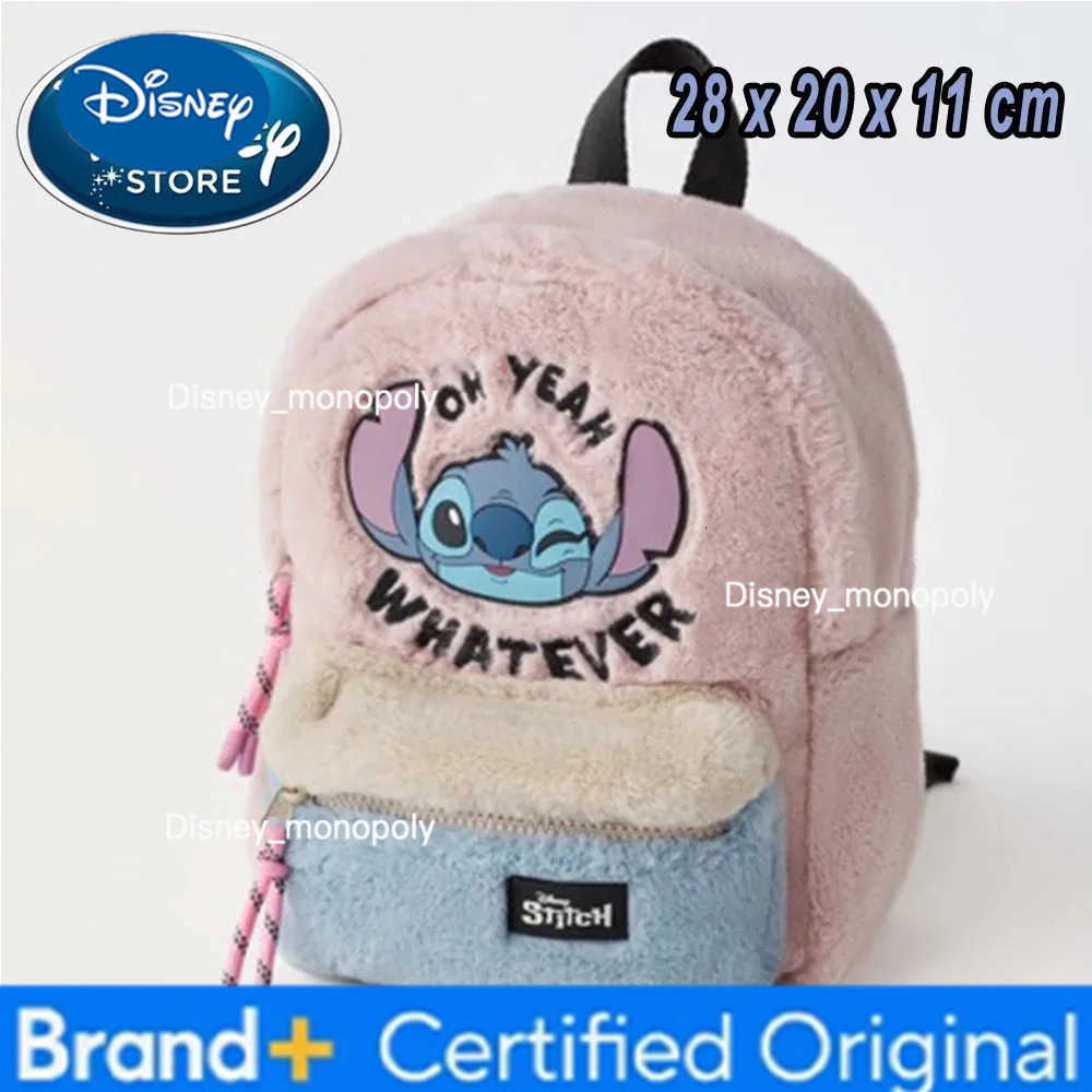 Disney New Plush Backpack Ins Japanese Blue Stitch Funny Cartoon Large-Capacity Student Backpack Kindergarten Bag Child Gift H25122511