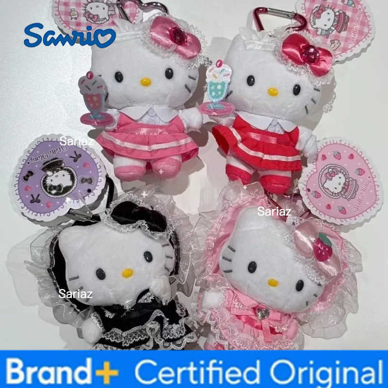Sanrio Maid Dessert Series Hello kitty Plush Doll Toy Keychain Maid Loli Lace Black Skirt kitty cat Stuffed Plushies Bag Pendant H251225