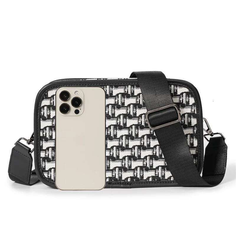 Fashion Men S Brand Designer Jacquard Canvas Crossbody Bags For Men Small Square Shoulder Messenger Bag High Quality Luxury Bag