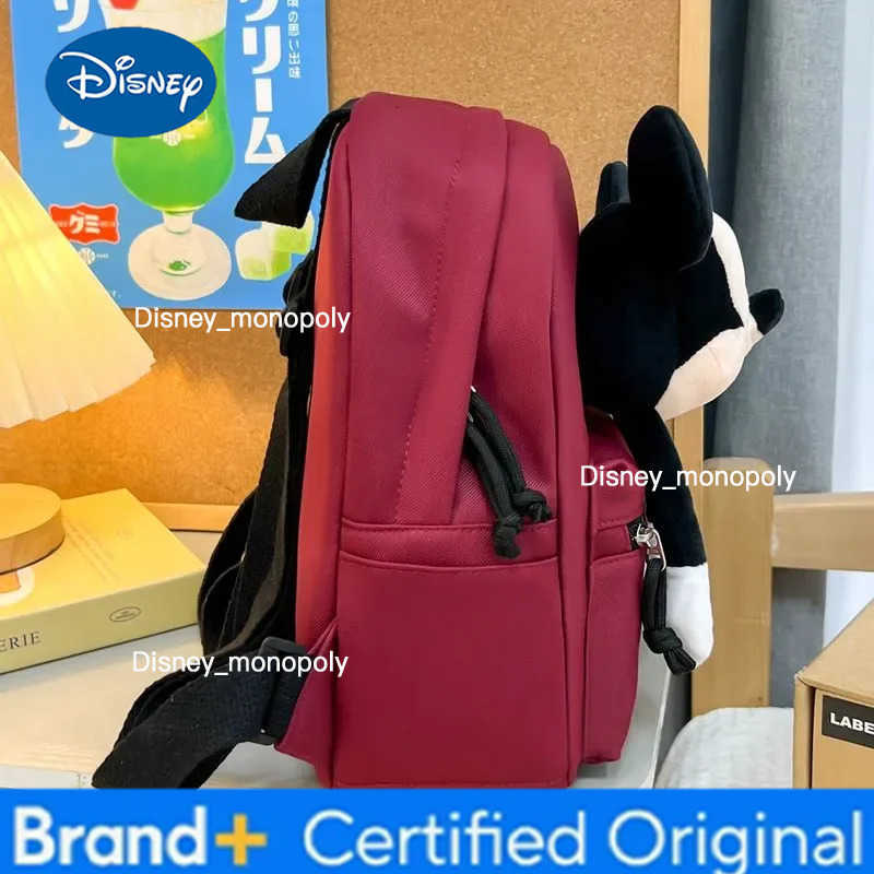 Disney 2025 New Mickey Mouse Childrens Backpack Cute Plush Bag Large Capacity Student Backpack Stylish Bag Children Gift H251225