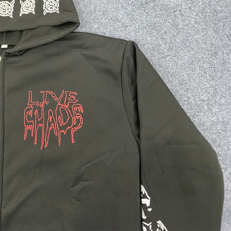 Y2K Vintage Letter Print Loose Hip Hop Punk Long Sleeved Hoodies Women Street Clothes Harajuku Sweatshirts Zipper Cardigan Coat 251225