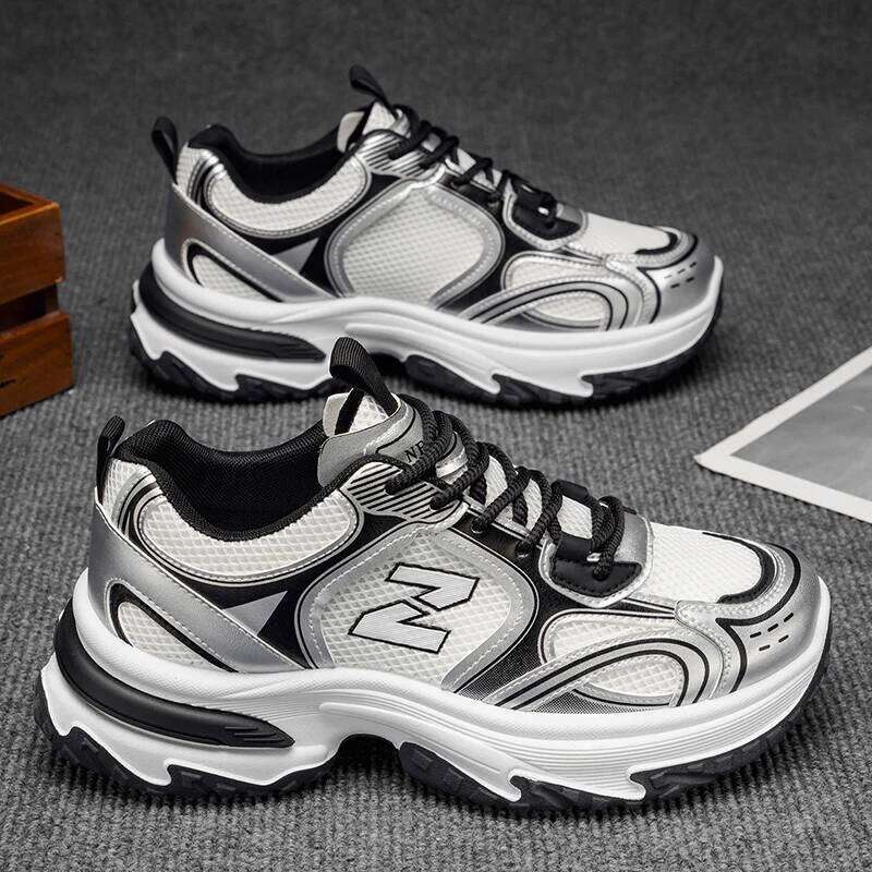 2025 New Thick Soled Height - Increasing Men's Sneakers Style Mesh Breathable Versatile Casual Shoes 25M1225