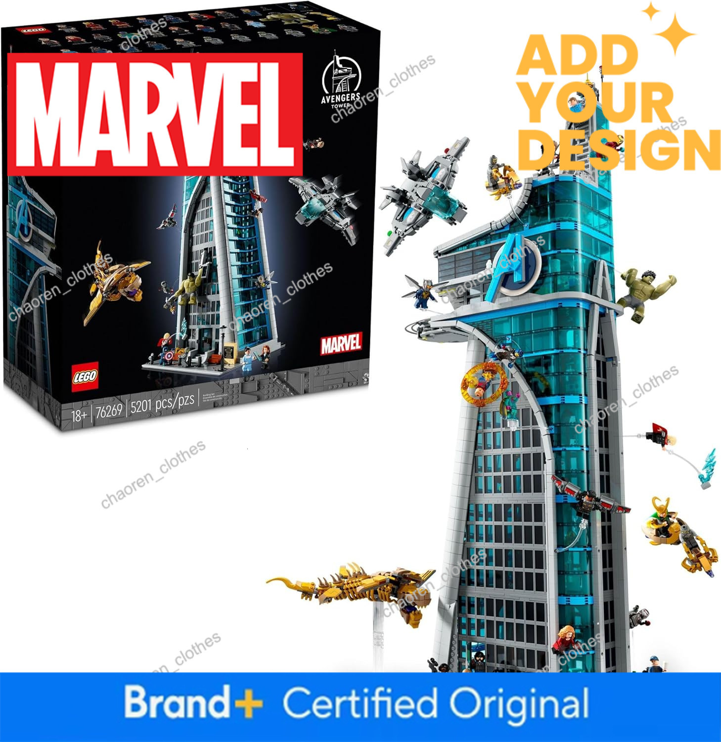 LEGO Avengers Tower Building Kit, Detailed Recreation of The Iconic HQ Featuring Classic Movie Scenes, 31 Figures Authentic Accessories, Gift for Marv