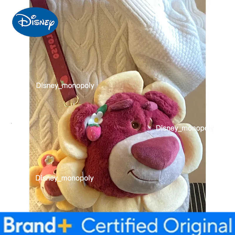Disney Anime Kawaii Lotso Strawberry Bear Cartoon Soft Multifunction Shoulder Bag Handbag Messenger Storage Bag Backpack Gifts H251225
