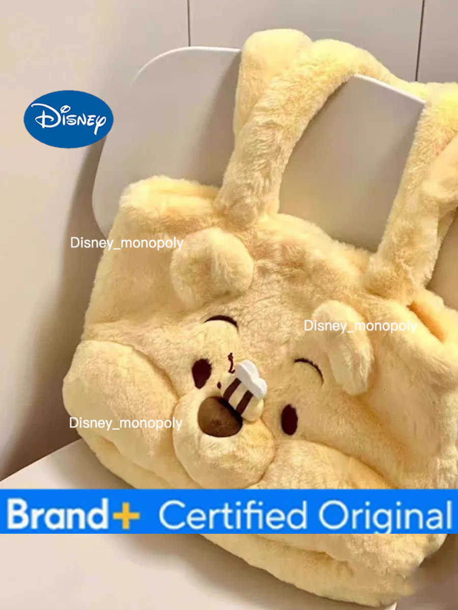 Disney Winnie The Pooh Shoulder Bag Anime Plush Toy Kawaii Large-Capacity Cartoon Leisure Handbag Kid Christmas Girl Gifts H251225