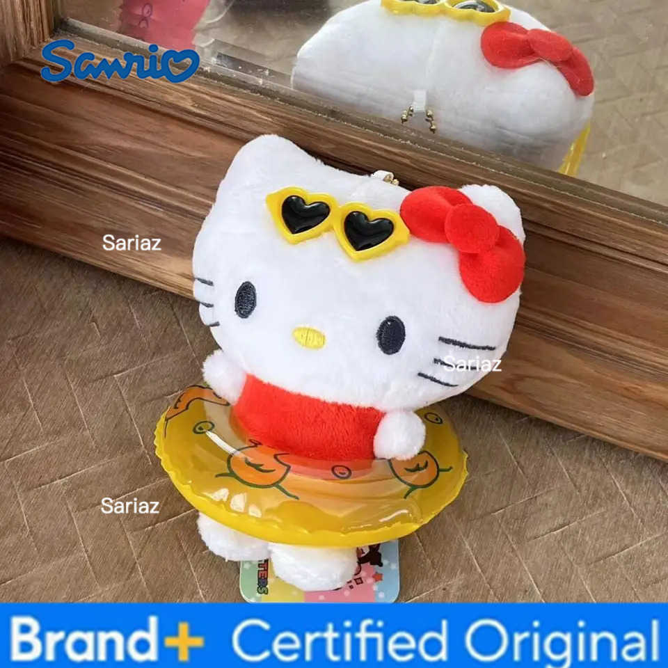 Sanrio Black Skin Swimming Ring Hello Kitty Keychain Summer Creative Kitty Cat Doll Bag Accessories Keychains Ornament H251225