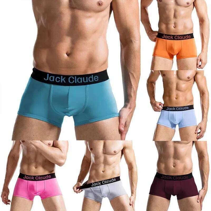 10Pcs/Lot Sexy Shorts Solid Color Breathable for Men's Underwear Comfortable Boxer Male X251225