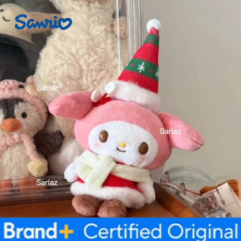 Sanrio New My Melody Plush Doll Keychain Christmas Series Hello Kitty Stuffed Keyring Kawaii Melody Backpack Pendant Sweet Gifts H251225