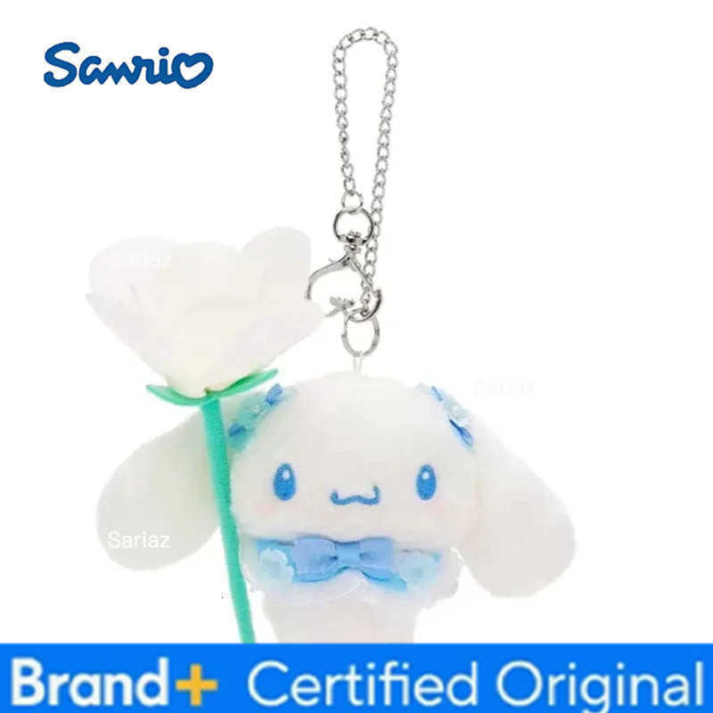 Sanrio Flower Fairy Style Plush Keychain Cute Hello Kitty Kuromi Bag Accessories Cinnamoroll Backpack Pendant for Birthday Gift H251225