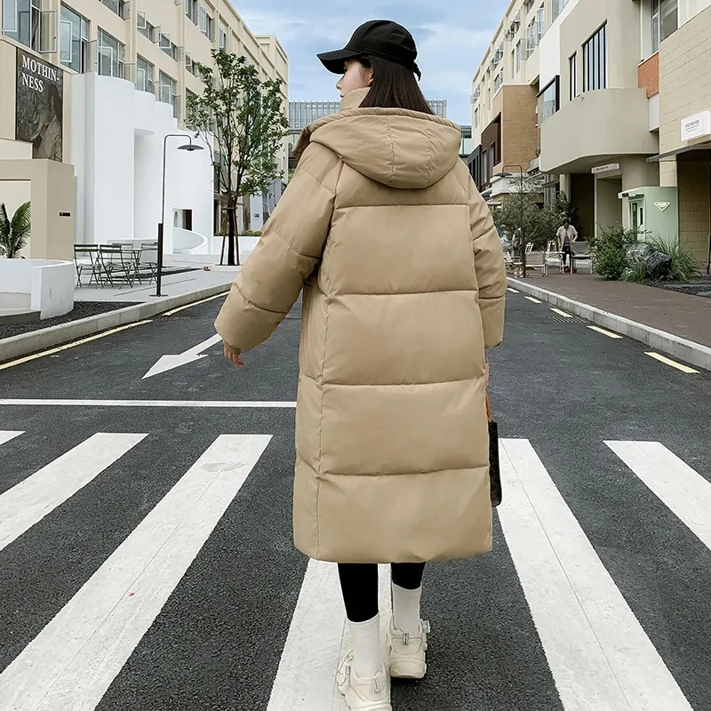 Womens Winter Parka Coat Korean Version Fashion Loose Lady Outerwear Elegant Versatile Hooded Ladies Down Cotton Jacket 251225