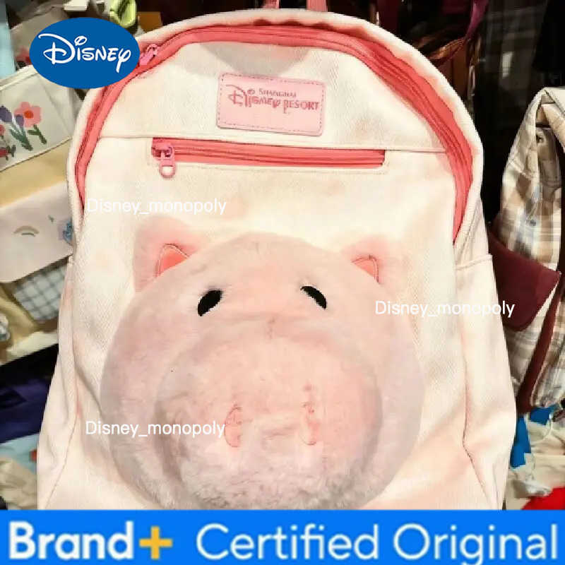 Disney Cartoon Pig Backpack Cute Cartoon Large Capacity Plush Doll Schoolbag Animation Peripheral Products Girl Birthday Gift H251225