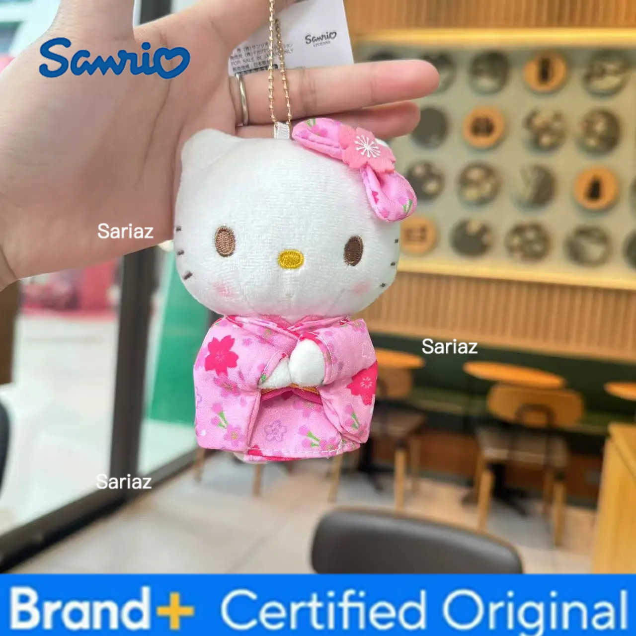 Sanrio Cute Hello Kitty Kimono Plush Doll Anime Figure Japanese Style Sakura Keychain Bag Accessory Girlfriend Gifts H251225