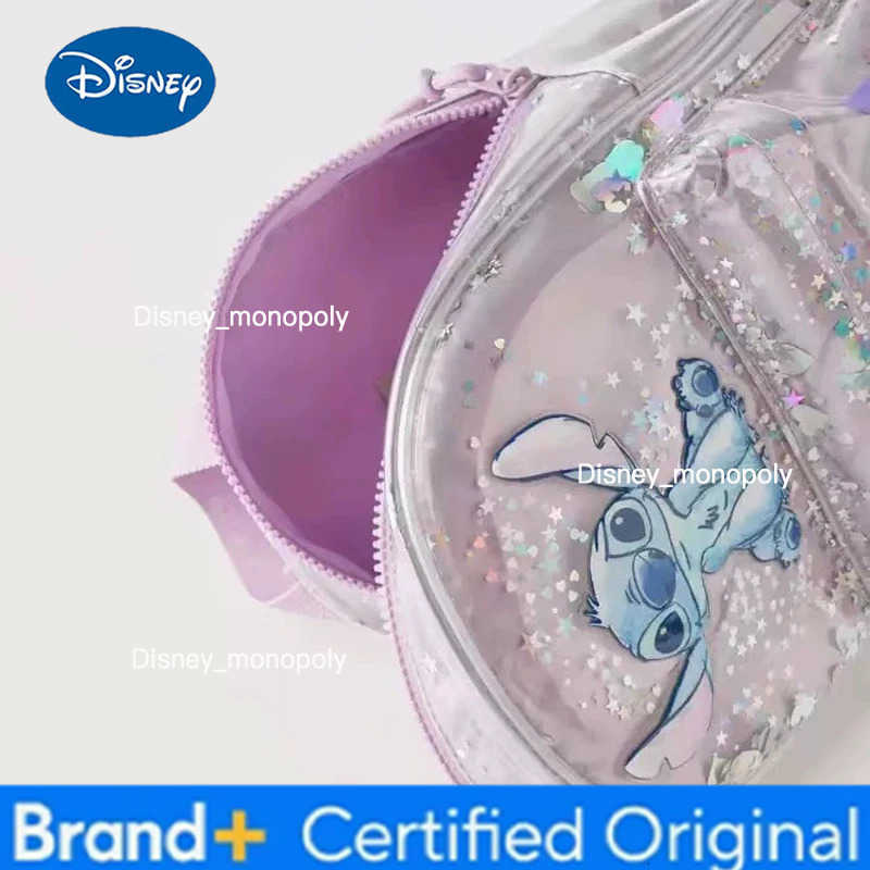 Disney 6 styles Kawaii Lilo Stitch Plush or Glossy Messenger Bag Cartoon Large-Capacity Student Backpack Kindergarten Bag Gift H251225