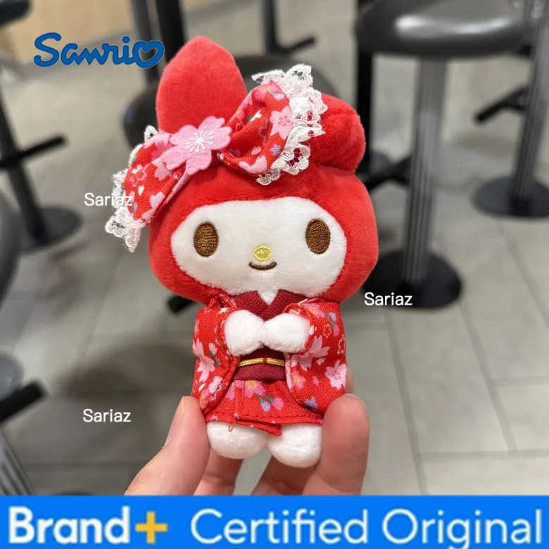 Sanrio New 12cm Japanese Cute Sakura Kimono Series Kuromi My Melody Cinnamoroll Stuffed Plush Toy Cartoon Pendant Doll For Gift H251225