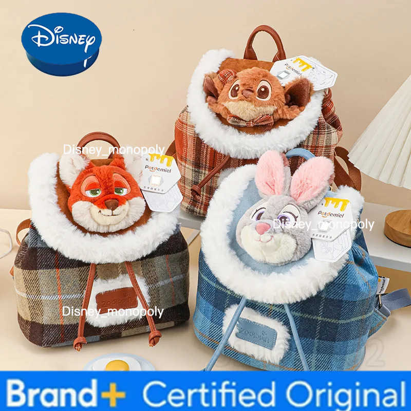Disney Judy Nick New Fashion Backpack Cartoon Doll Womens Backpack Large Capacity High Quality Casual Plush Doll Backpack H251225