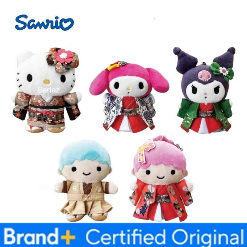 Sanrio Japanese Hello Kitty Edo Ooku Kimono Plush Doll Toy Pendant creative Cartoon brown kimono Kt Cat stuffed Backpack Charm H251225