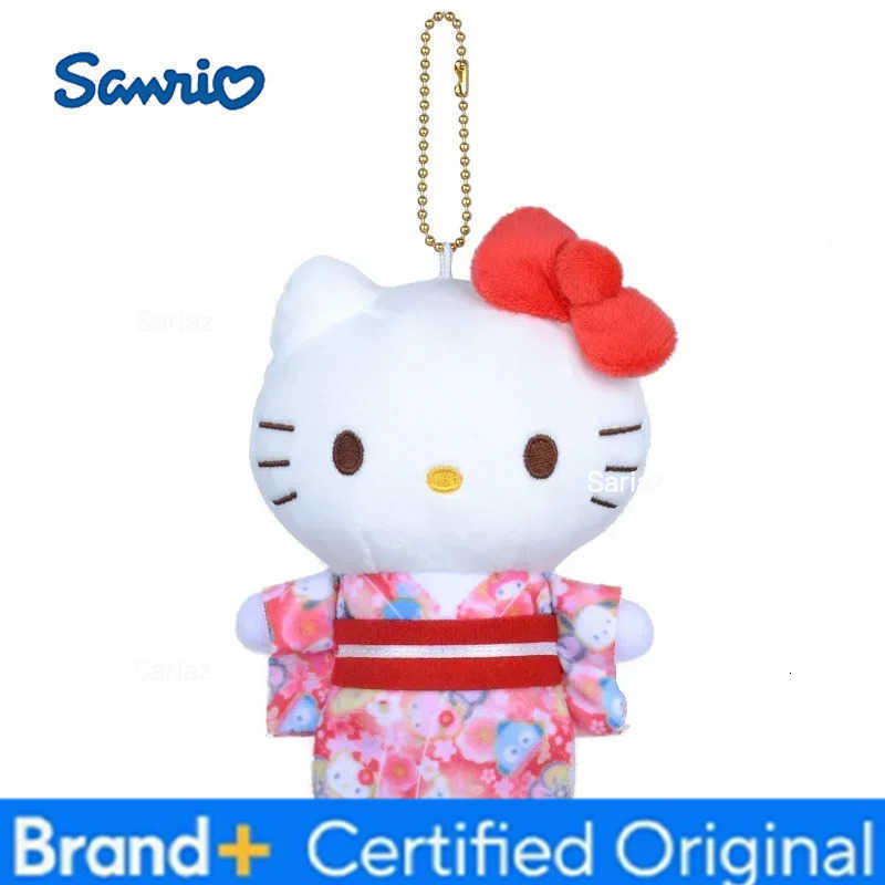 Sanrio Hello Kitty Melody Sakura Kimono Plush Doll Kawaii Kuromi Stuffed Plush Toy Backpack Pendant Keychain Girls Holiday Gift H251225