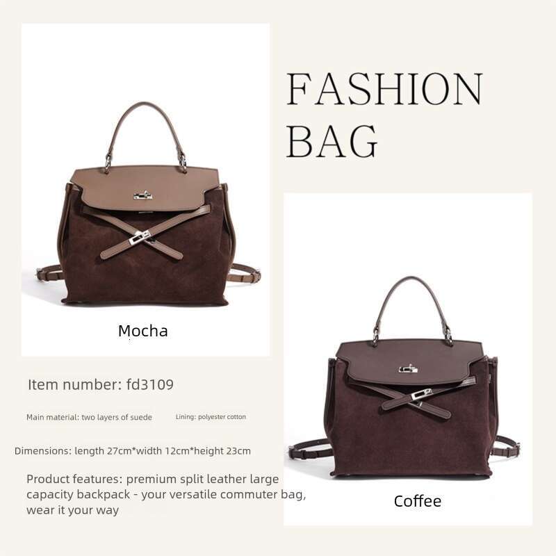 Luxury Shoulder Bags Totes Hobo High Value Retro Genuine Leather Handbag New Version Outdoor Travel Suede Fashion Student Women S Backpack