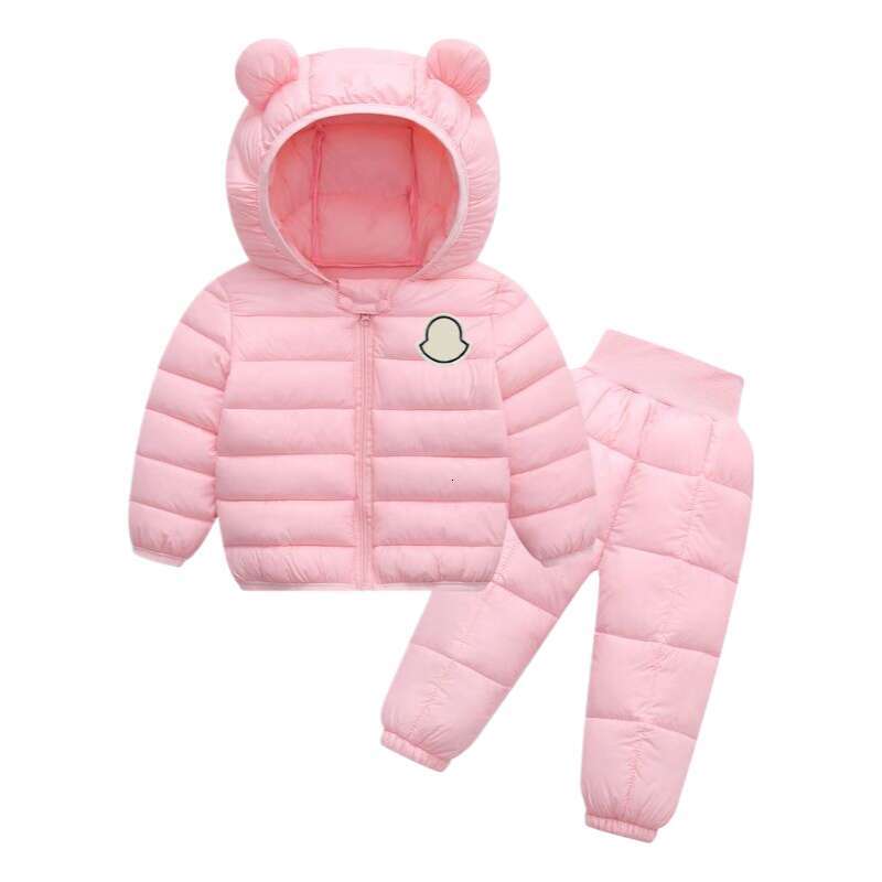 Baby Cute Bear Down Jacket Children Boys Hooded 2pcs Set Girls Warm Winter Clothes Fashion Toddler Kids Outerwear Coat
