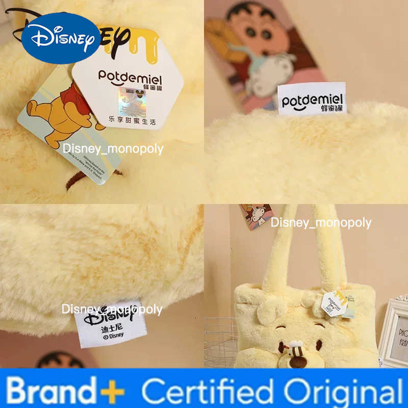 Disney Winnie The Pooh Shoulder Bag Anime Plush Toy Kawaii Large-Capacity Cartoon Leisure Handbag Kid Christmas Girl Gifts H251225