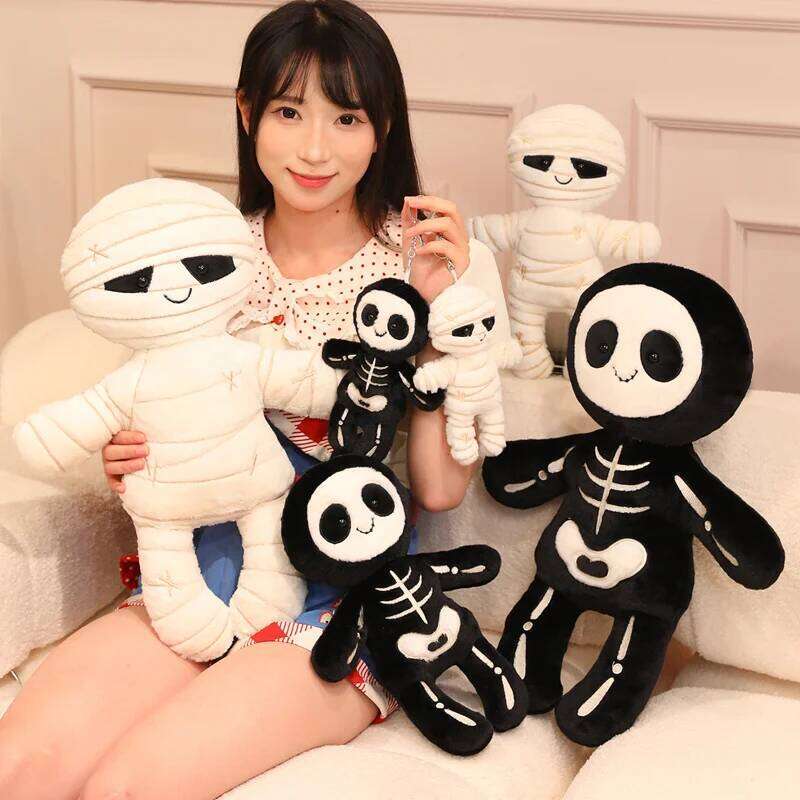 Halloween Plush Toys Stuffed Skeleton Mummy Plushies Bag Pendant Funny Prank Doll Cuddly Pillow Party Home Decor Gifts X251225