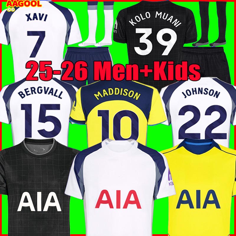 Tottenham soccer Jersey Football shirt kit 25 26 MADDISON KUDUS XAVI KULUSEVSKI KOLO MUANI 2026 ROMERO VAN DE VEN SOLANKE GRAY TEL RICHARLISON Adult kids set uniforms